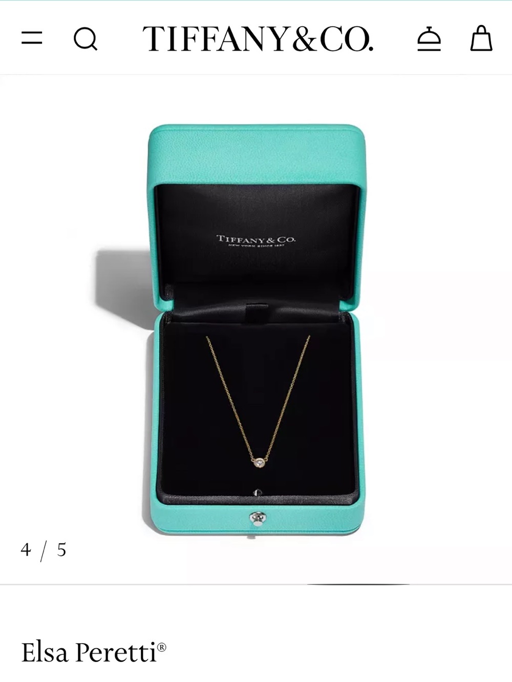 Tiffany & Co. Elsa Peretti Yellow Gold Diamonds by Yard single diamond pendant